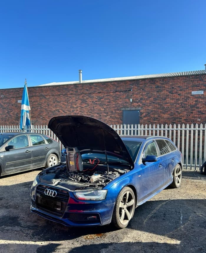 Mechanic working on a car
