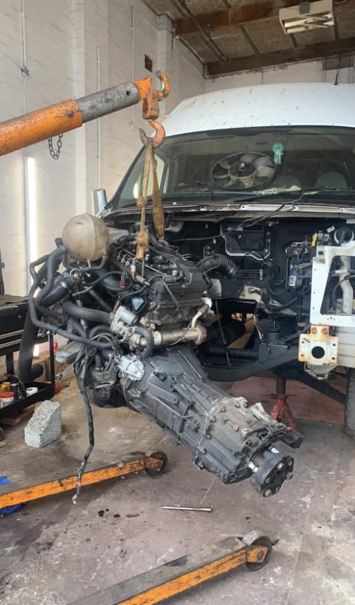 Mechanic working on a car