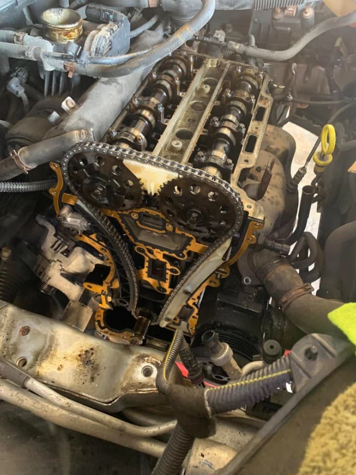 Mechanic working on a car