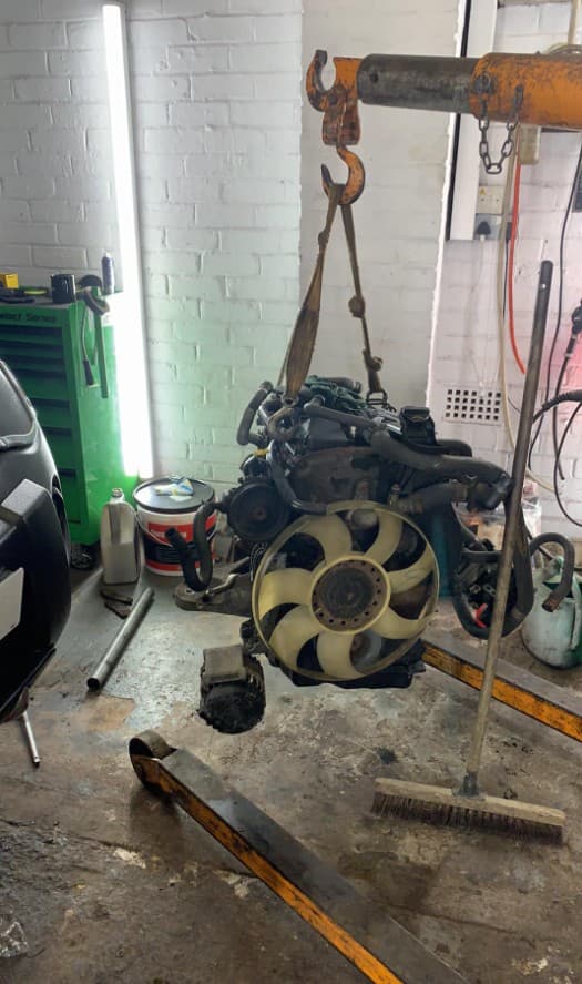 Mechanic working on a car